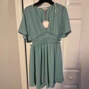 Umgee Light Blue Textured Dress